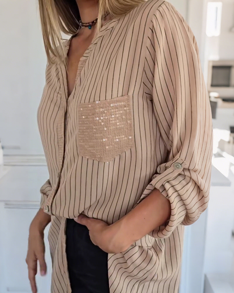 Overhemd Mode Paillet Gestreept