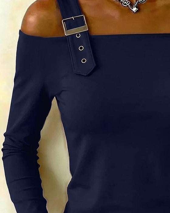 Top Lange Mouw Off-Shoulder Camisole
