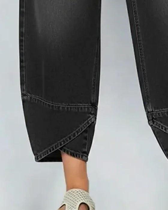 Broek Denim Patchwork Casual