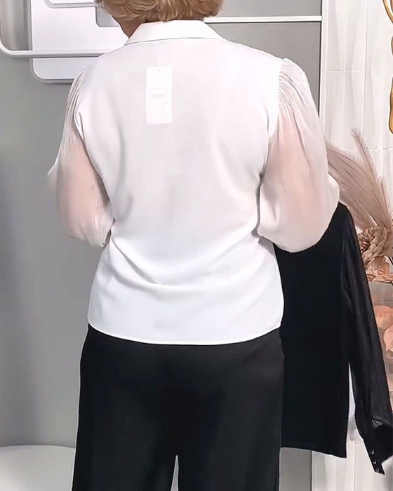 Shirt Rever Knoop Pof Mouw