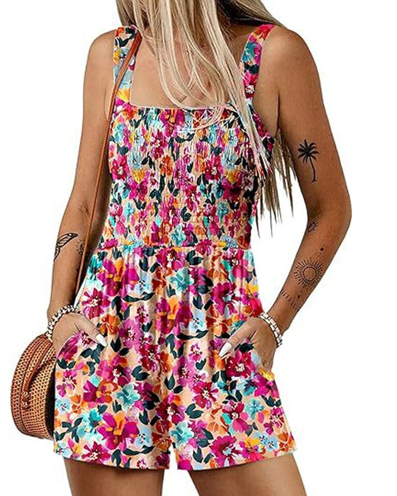 Jumpsuit bloemen casual bandjumpsuit