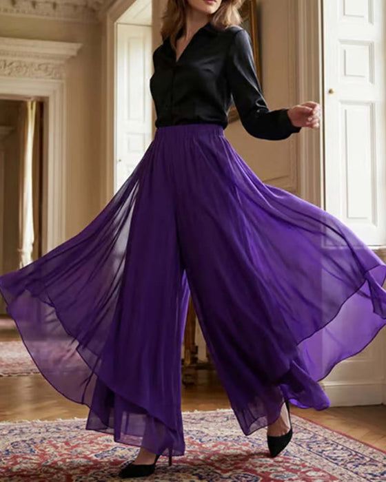 Broek Los Asymmetrisch Casual Breed Been