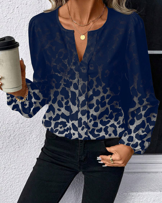 Shirt Pofmouw Verloop Luipaardprint