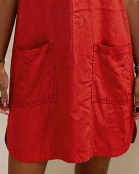 Jurk Strik V-Hals Zak Sheath