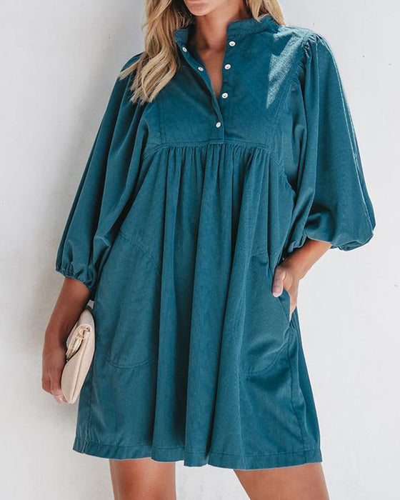 Jurk Plain Corduroy Mini