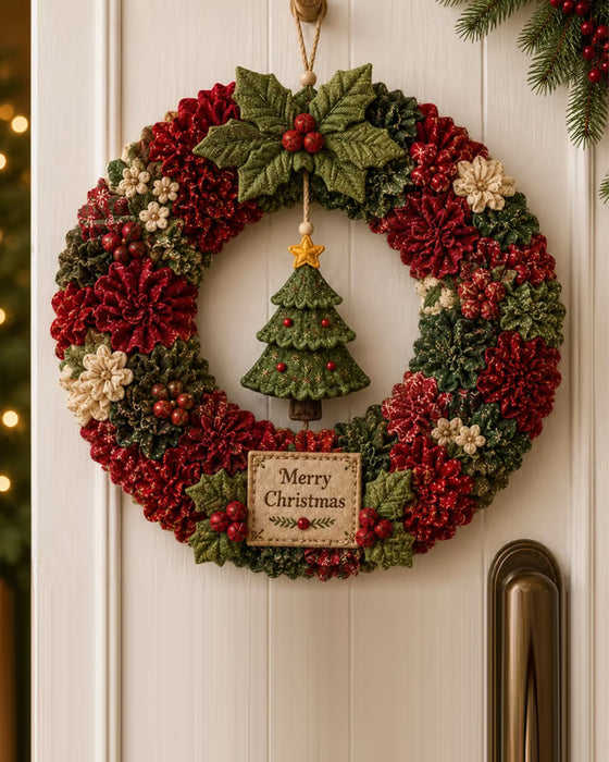 ❄️🎄 3D Stoffen Steekkrans Knutselpakket
