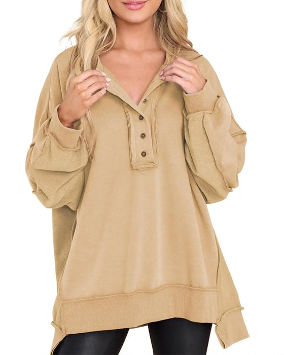 Sweatshirt Knoop Onregelmatig Effen Los