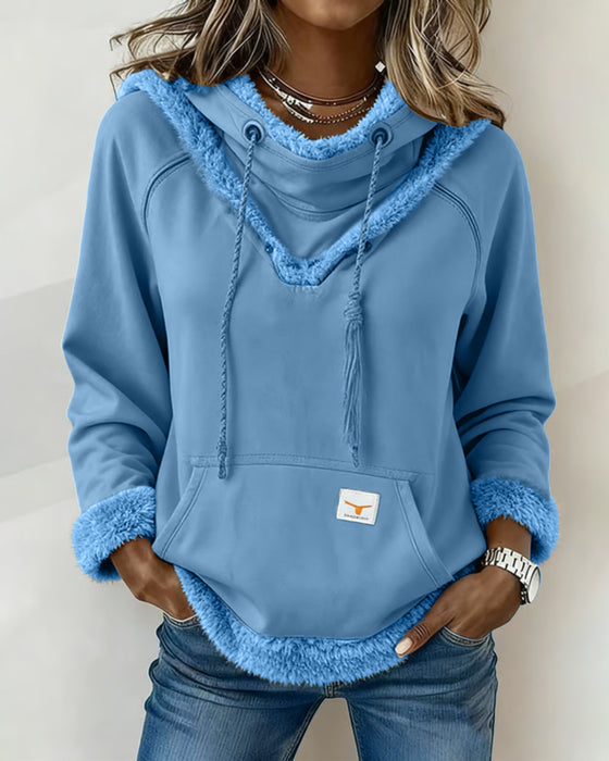 Langmouwige Sweatshirt Met Patchworkdetails En Zak