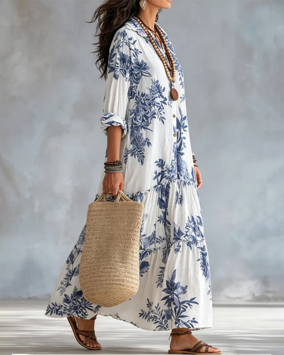 Jurk Casual Print Kraag