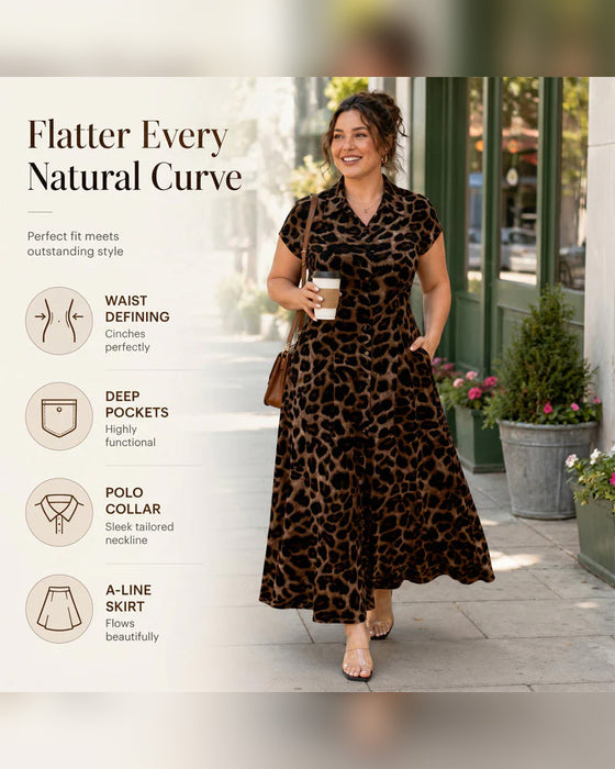 Jurk Casual Luipaardprint Maxi