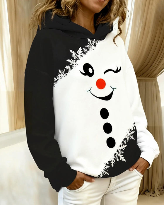 Langmouwige Capuchon Met Print En Colorblocking