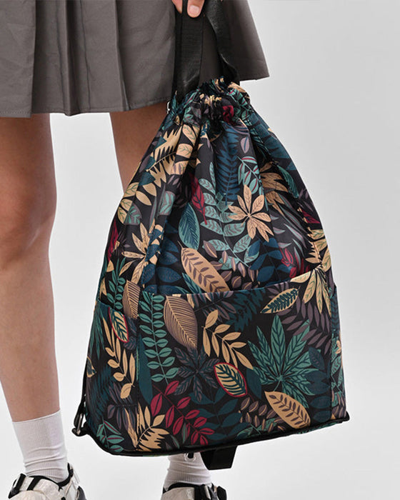 Schoudertas met trekkoord in etnische stijl