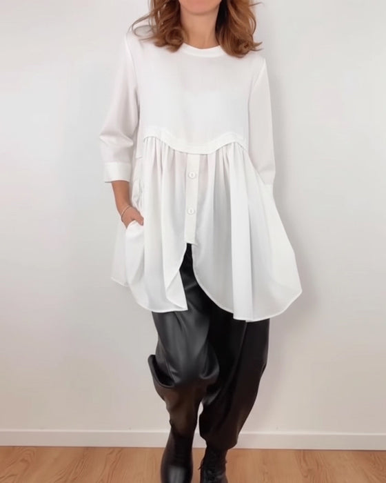 Blouse Onregelmatige A-Lijn Geplooid
