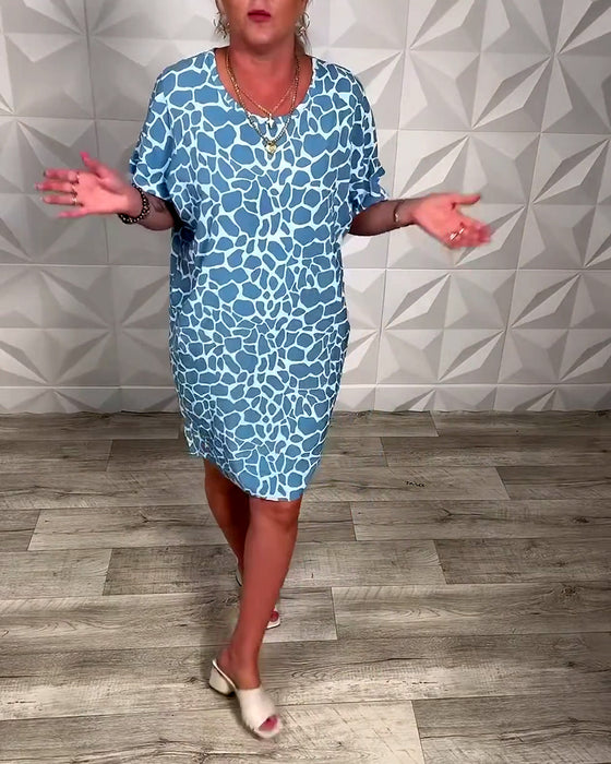 Casual jurk met ronde hals en print