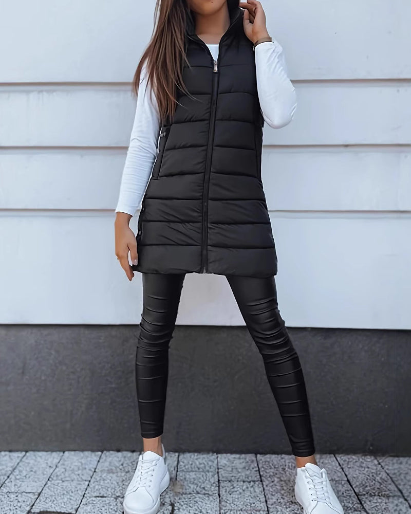 Vest Jas Met Capuchon Halflang