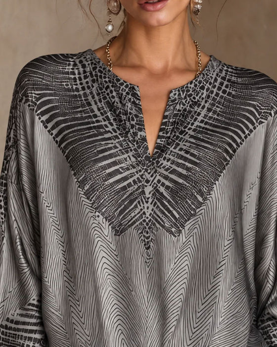 Blouse Patroon V-Hals Los