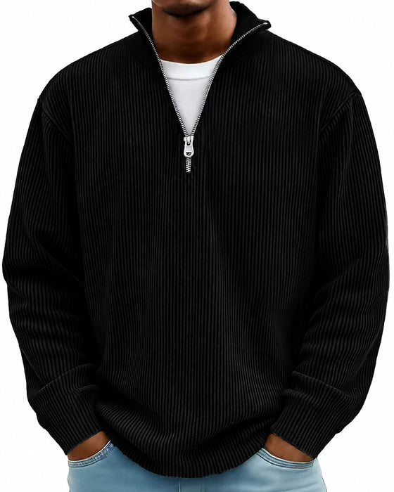 Heren Sweatshirt Rits Kraag Lange Mouw