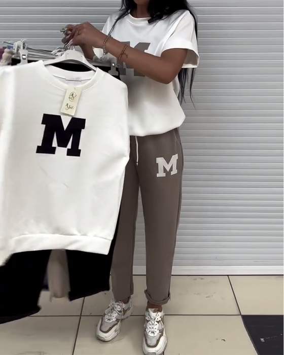 Set Modieus Gedrukt Casual Tweedelig