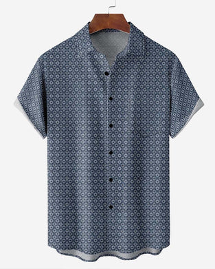 Shirt Kraag Algehele Print Klein Geometrisch