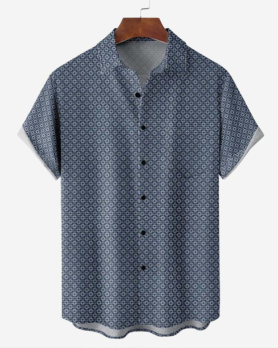 Shirt Kraag Algehele Print Klein Geometrisch