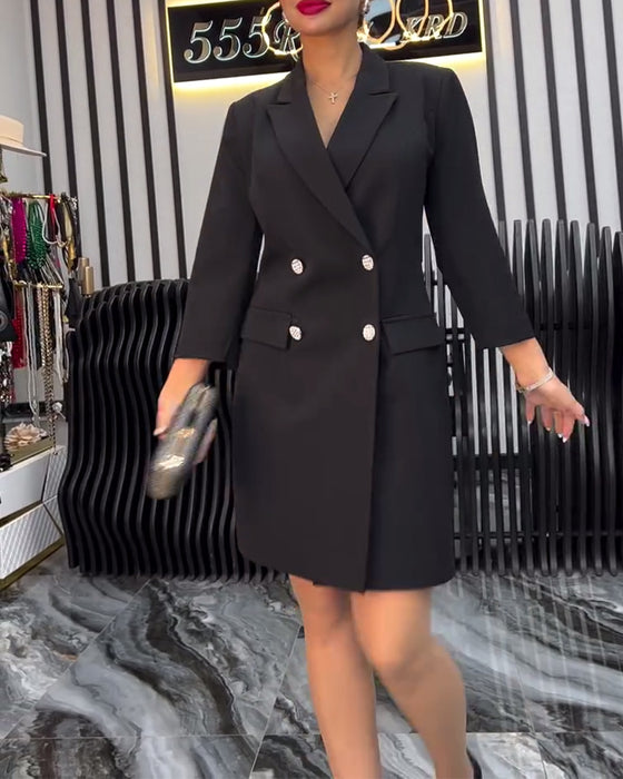 Kraag Strikjurk Dubbelgeknoopte Pak