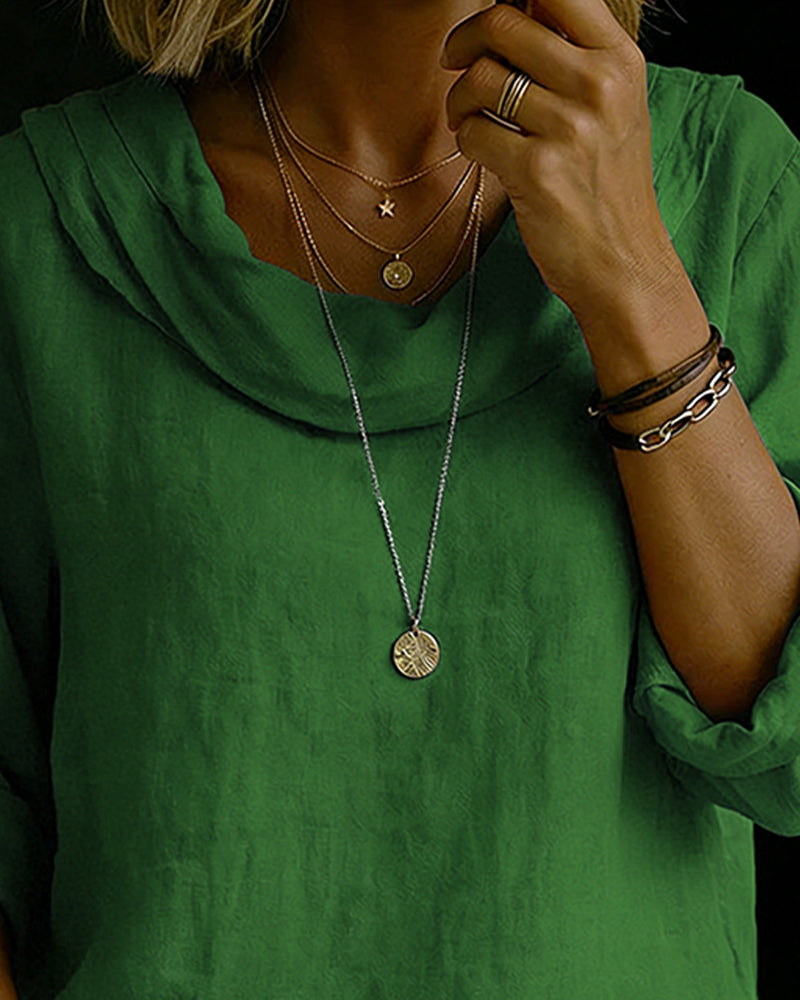 Top Omgeslagen Kraag Katoen