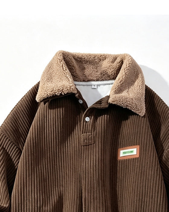 Sweatshirt Corduroy Geknoopt Omslag