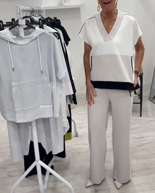 Pak V-Hals Kleurcombinatie Split Casual