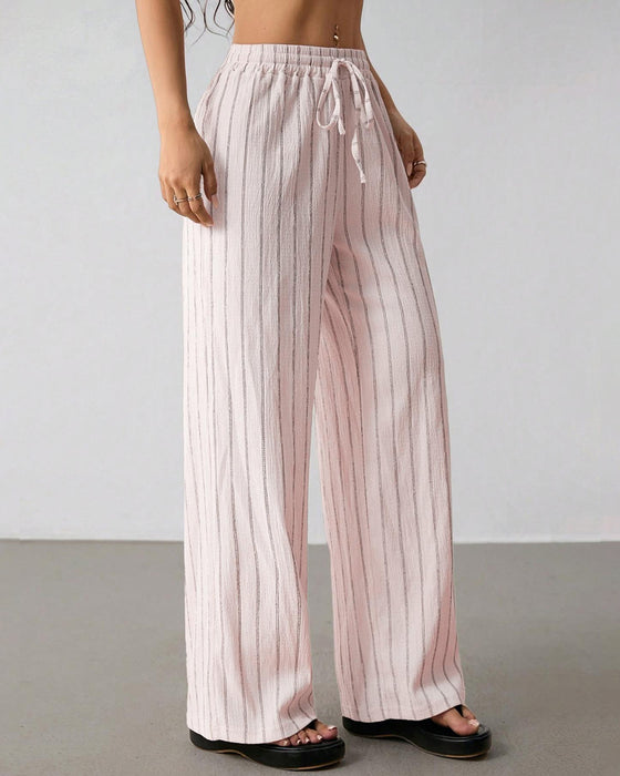Broek Gestreept Trekkoord Casual Wijd