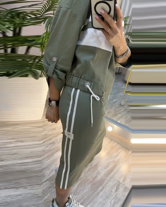 Set casual jasje mouwloos jurkje