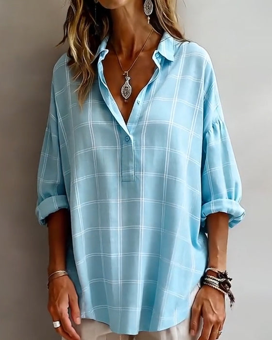 Shirt Revers Ruit Verfijnd