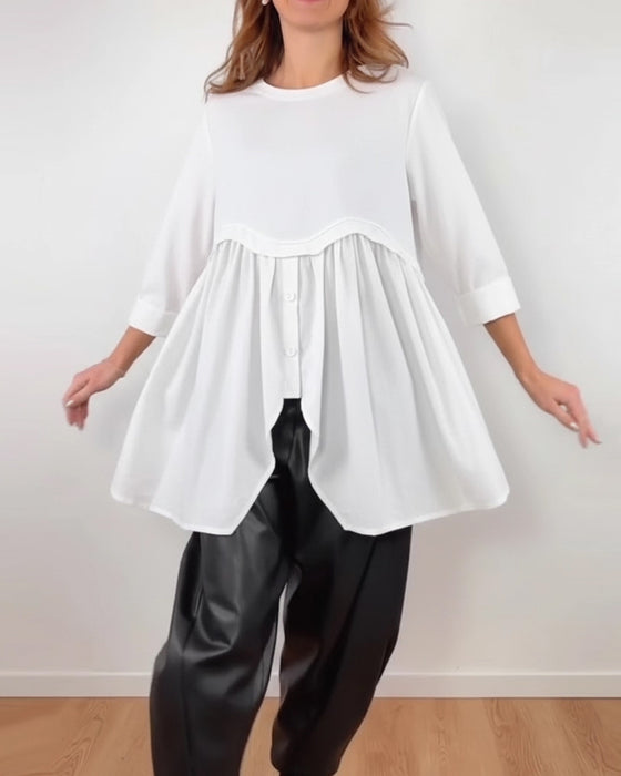 Blouse Onregelmatige A-Lijn Geplooid