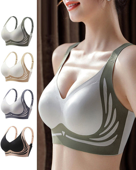Lifting anti-sagging wireless push-up bra