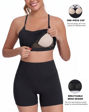 Cami Top Rug Kruis Effen