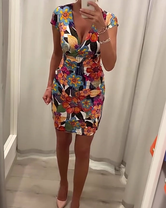 Diepe V slanke sexy jurk