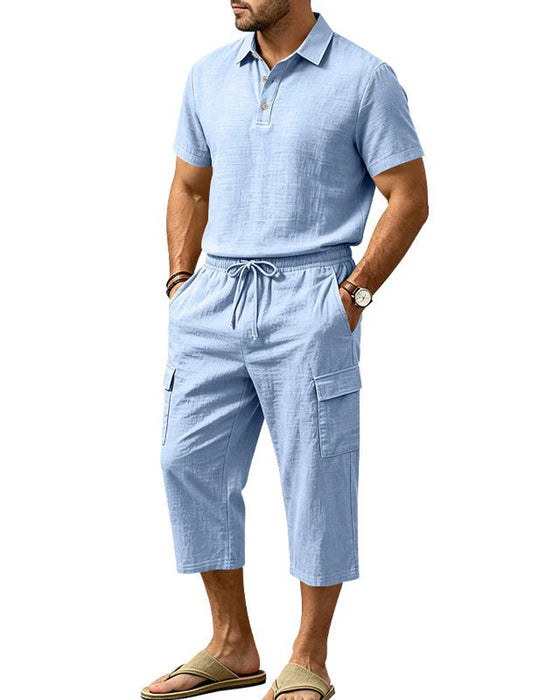 Set Polo Top Capri Broek