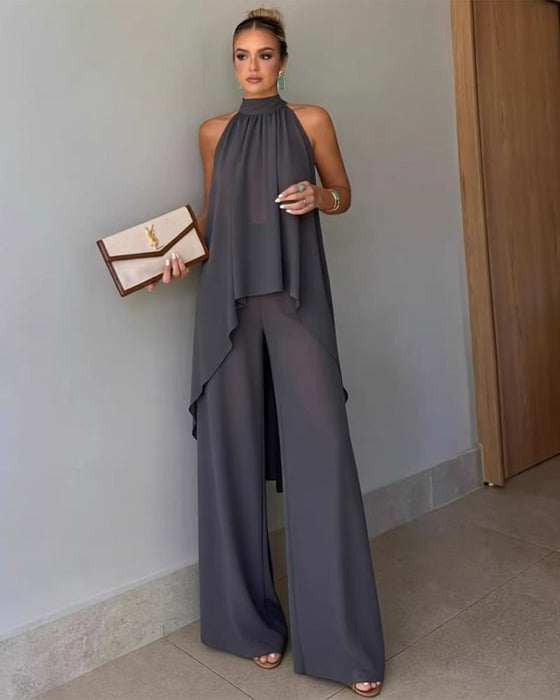 Set Casual Asymmetrisch Mouwloos