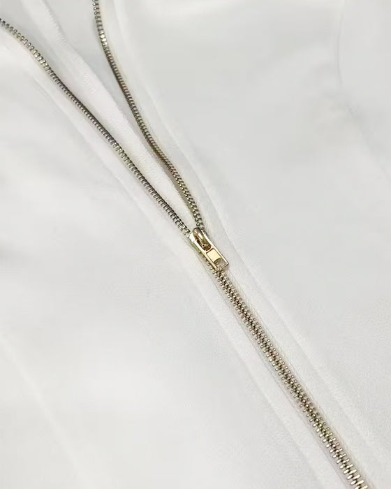 Jurk Met Kraag Met Ritssluiting En Franjeszoom