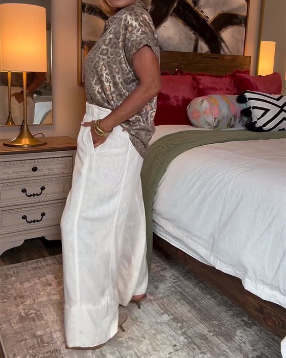 Blouse casual luipaardprint