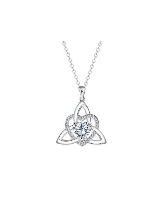 Geboortesteen Keltische Drie-eenheid Knoop Hart Ketting ✨ Hartvormige Keltische Drie-eenheid Knoop Geboortesteen Hanger