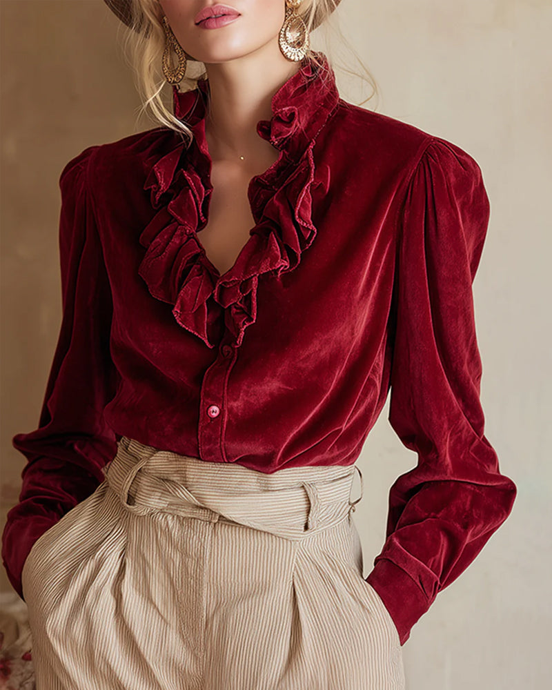 Top Met Franje Detail En Pufmouw Ontwerp