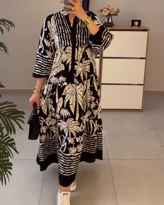 Casual jurk met losse print