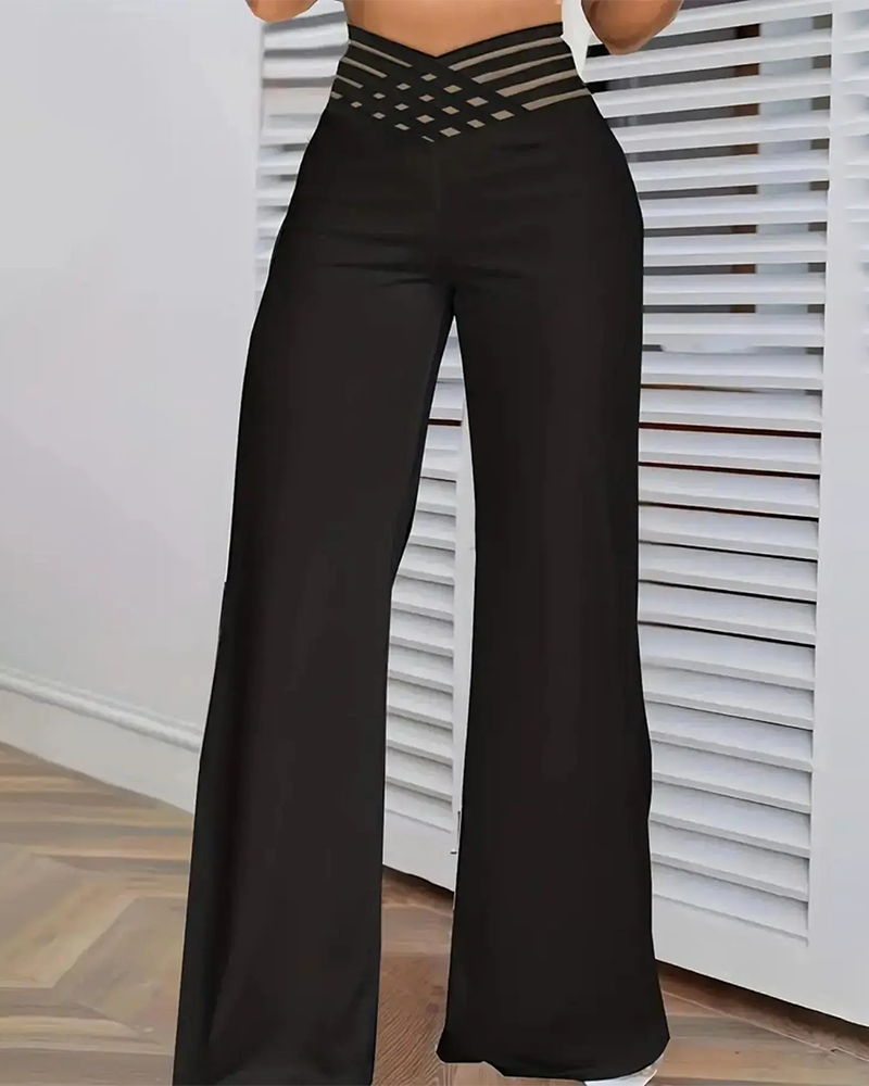 Broek Kruis-Taille Luipaard Print Uitlopend
