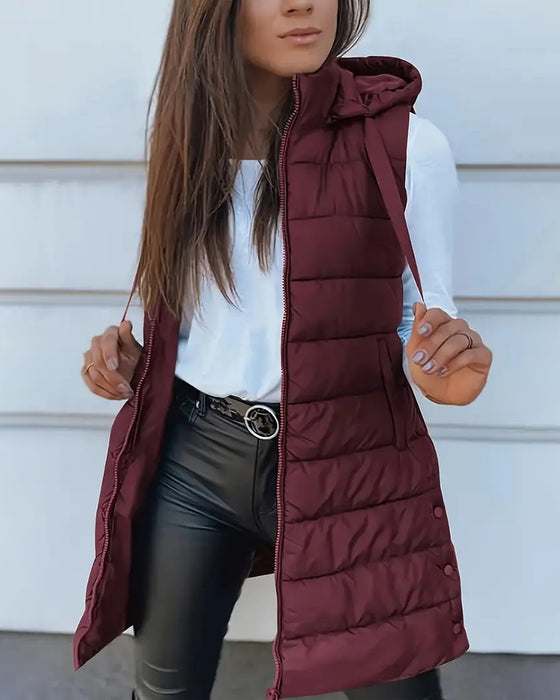 Vest Jas Met Capuchon Halflang