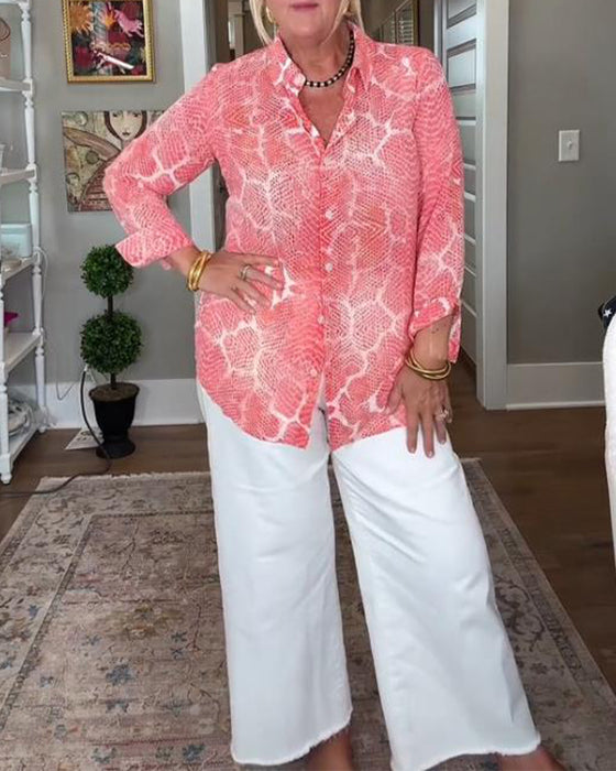 Blouse Met Knopjes En Getextureerd Kenmerken