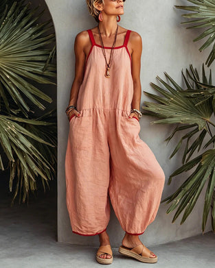 Kleurblokkerde Jumpsuit Met Zakken