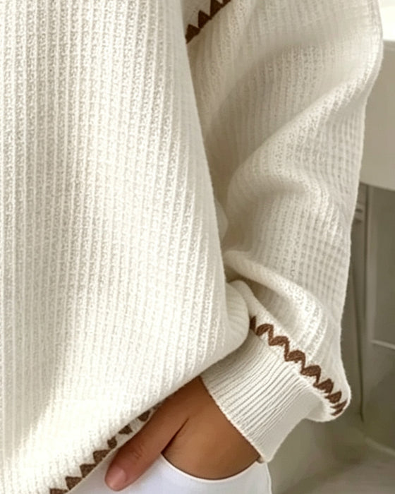 Sweatshirt Rondhals Knoop Casual