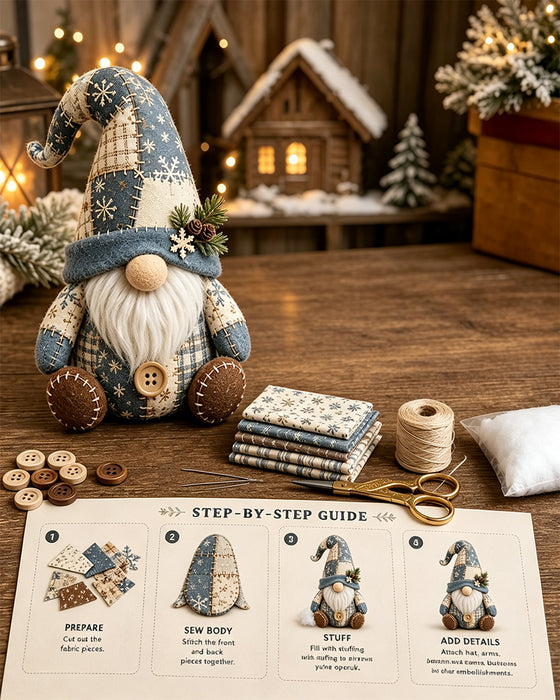 🧵 DIY Patchwork Kabouter Set – Creëer Je Eigen Schattige Kabouter 🧙‍♂️