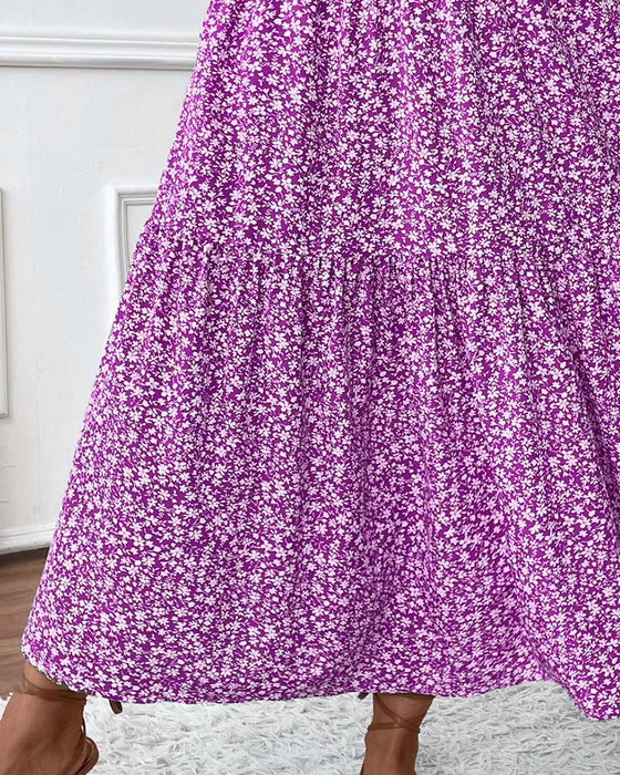 Rok Gelaagd Kleine Bloemenprint A-Lijn Lang