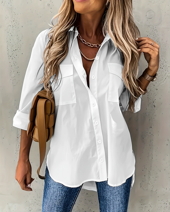 Overhemd Zak Langmouw Knoopsgat Loose Fit